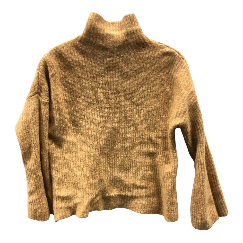 Reformation Boxy Turtleneck Yak Sweater Size Small Brown